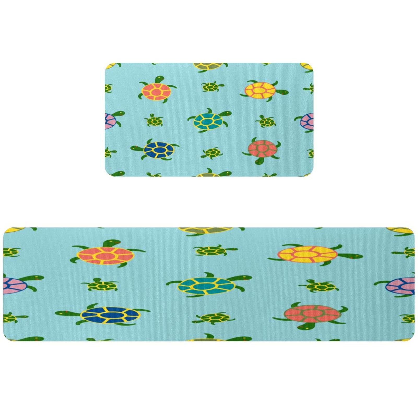 Alfombrillas de cocina de tortugas lavables con base antideslizante segura