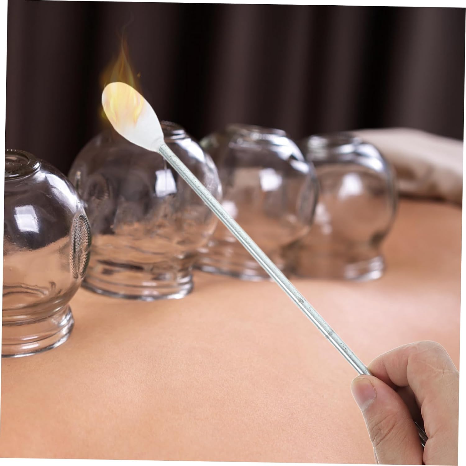 4Pcs Cupping Igniter Tool Cotton Swabs Extended Handle Cupping for Fire Therapy Safe for Professional and Home Use