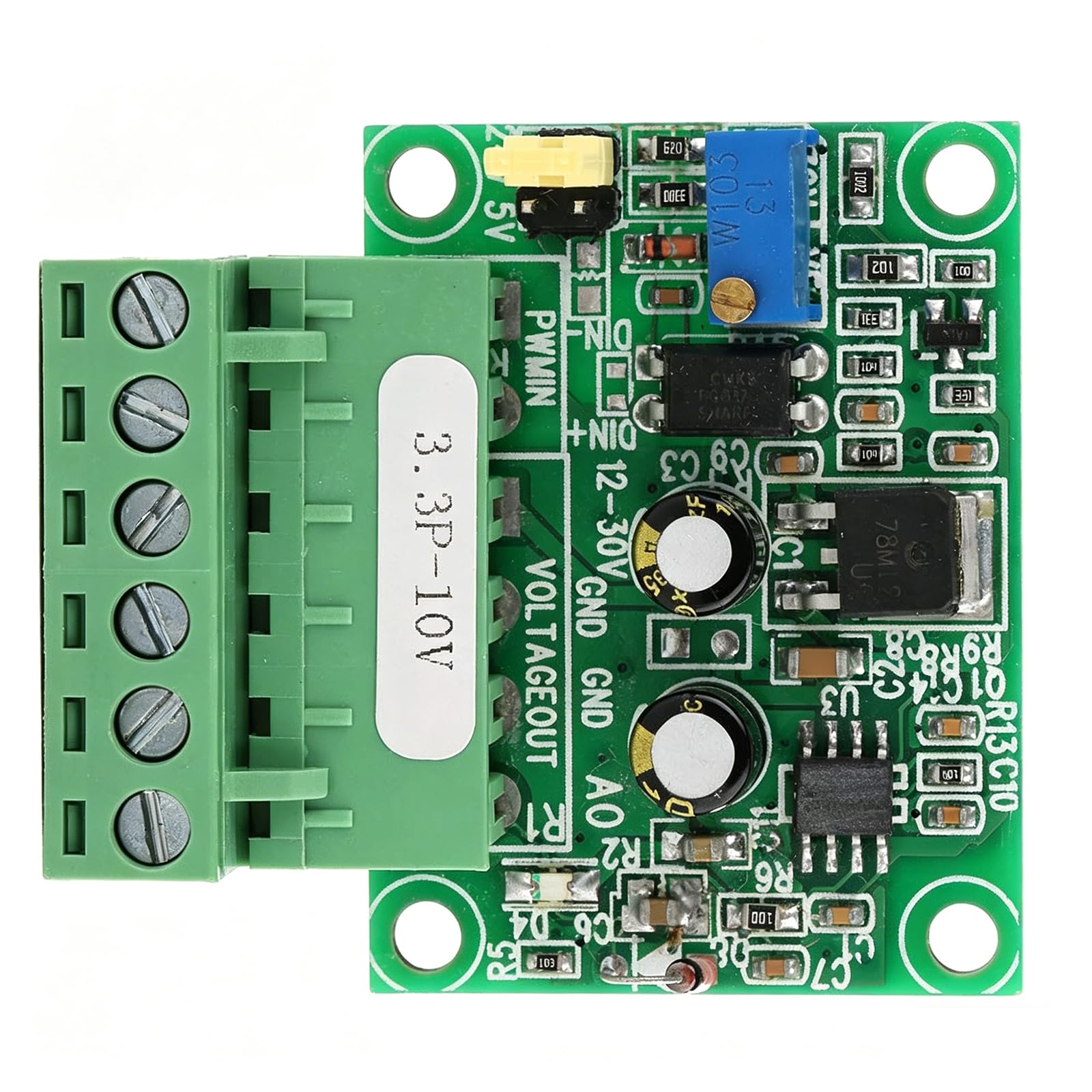 Convertitore da Segnale Pwm A Tensione, Tensione di Uscita Analogica 0-10V 0-100% 1-3Khz Ingresso Segnale Pwm, Modulo PLC Digitale-Analogico D/A, per Il Controllo Della Velocità Del Motore