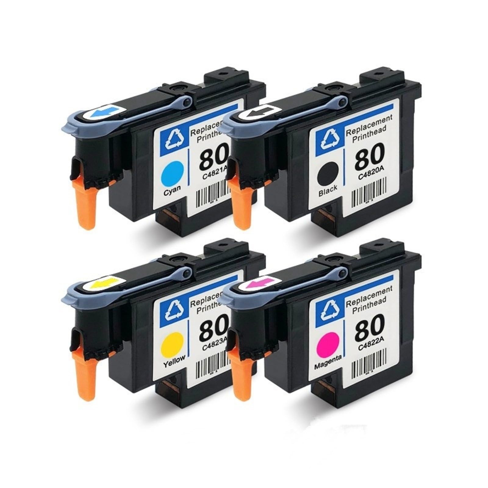 80 tête d'impression C4820A C4821A C4822A C4823A Compatible avec l'imprimante Designjet 1050 1055 1055cm 1050c Plus(One Set (4 Colours))