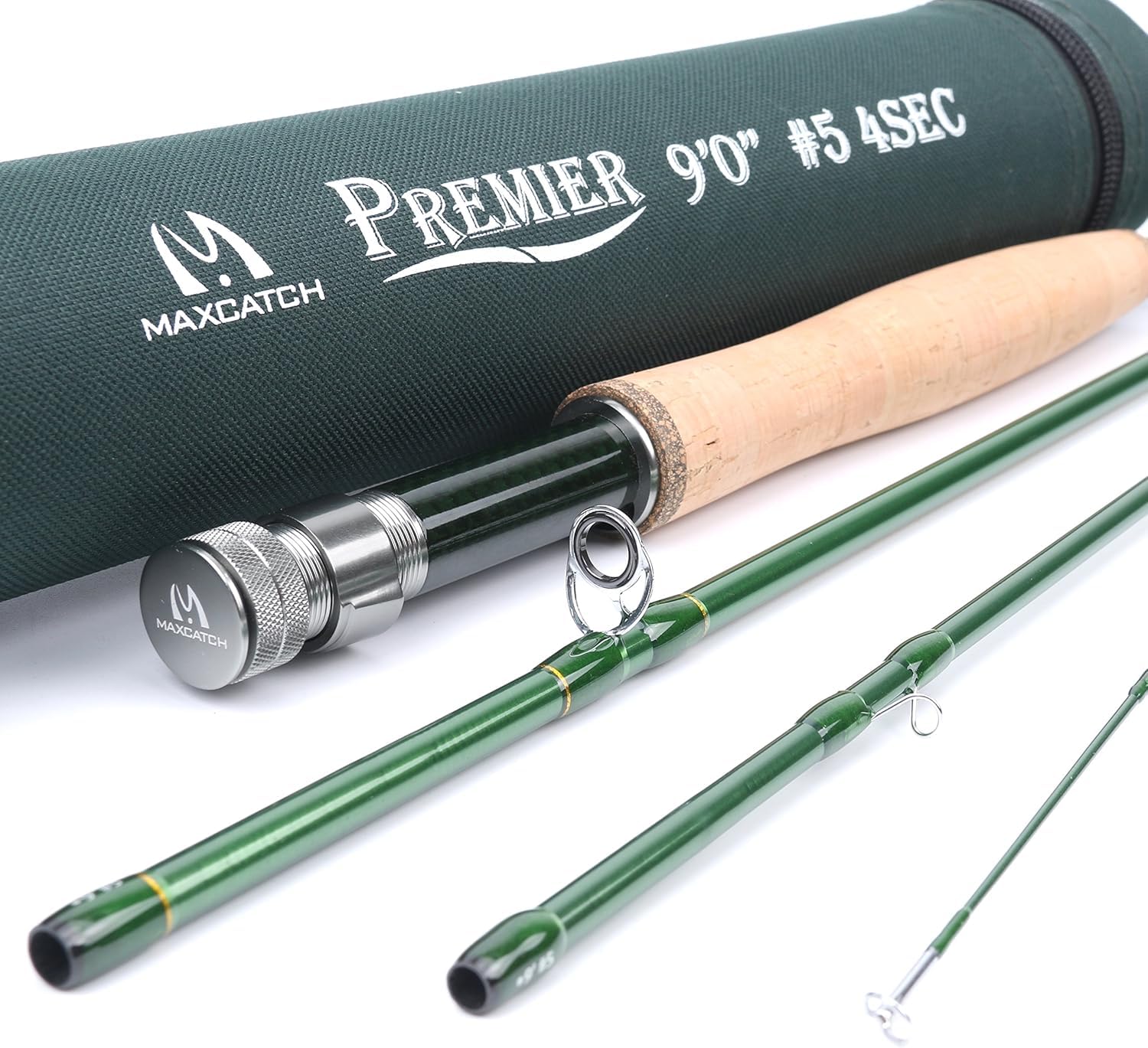Maxcatch 3-12wt Medium-Fast Action Premier Fly Fishing Rod-IM8 Carbon Blank,with AA Cork Grip Hard Chromed Guides (Premier Fly Rod, 8'4'' 3wt 4sec, M.Fast)