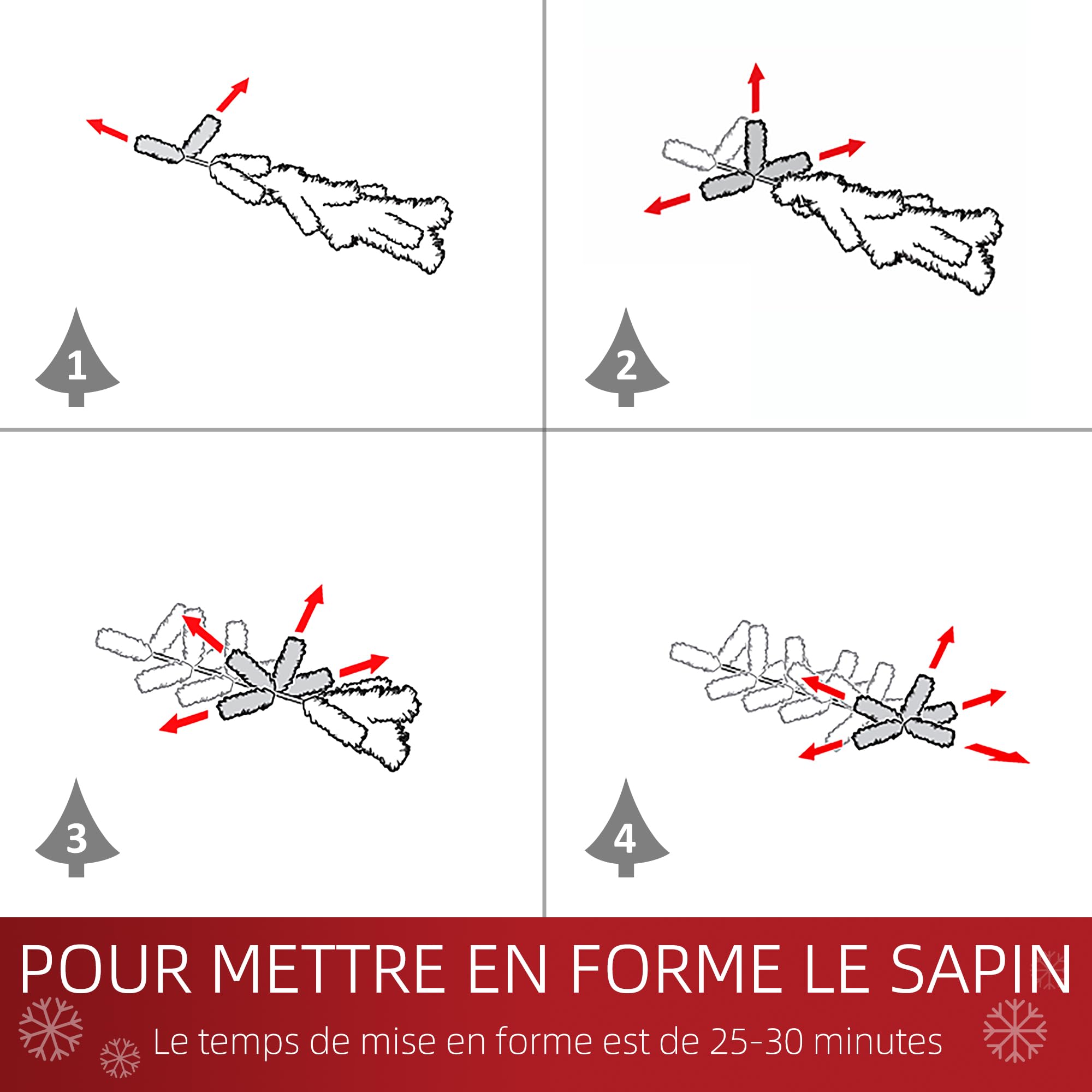 HOMCOM Sapin de Noël Artificiel 180 cm Fin et Haut Support Métal Vert | Arbre de Noël Slim, 380 Pointes de Branche, Pliable, Facile à Monter et Ranger, Maison Bureau