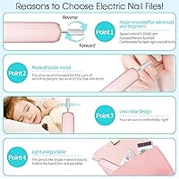 Vista 9 de Taladro de uñas eléctrico, kit profesional de manicura y pedicura, juego de lima de uñas eléctrico inalámbrico, herramientas de pedicura recargables