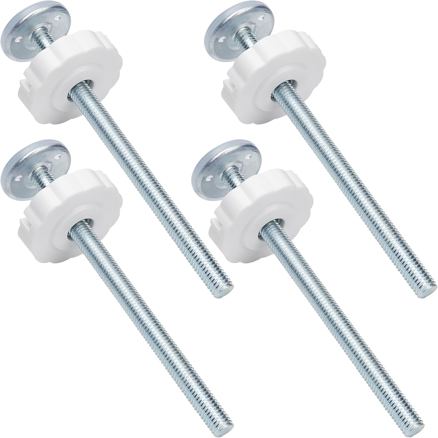 Baby Gate Pet Gate Spindle Rods 8mm(M8), Replacements Parts to The Screws for Baby Gate Dog Gate Door or Stair Gate, Wall Protector Threaded Screw Bolts Hardware Kit, White, 4 Pack