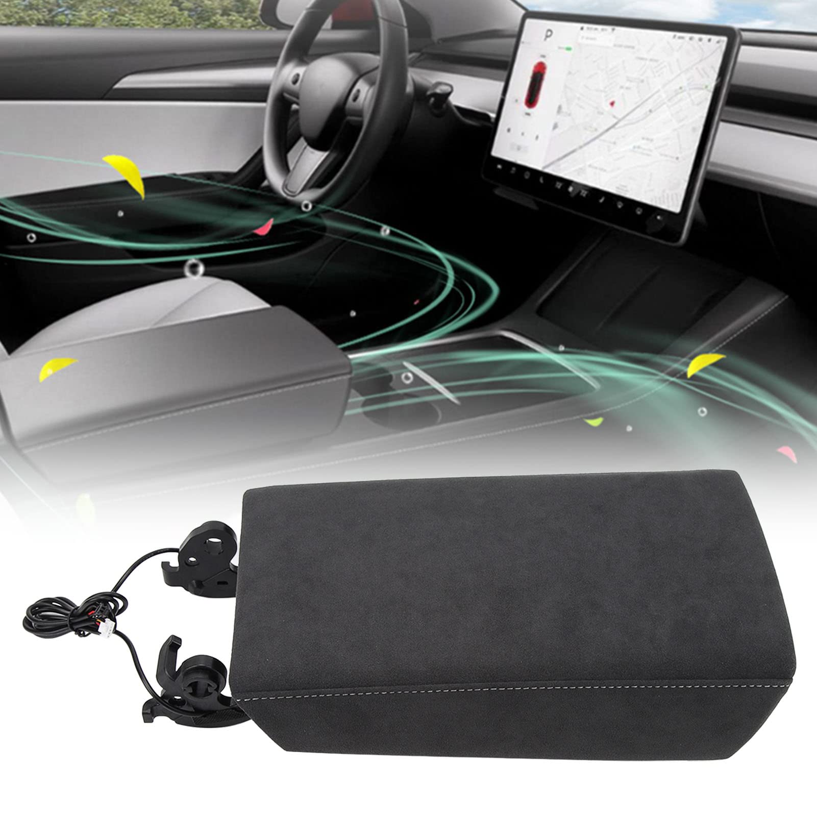 Ausla Système de Désodorisant de Voiture, Diffuseur de Parfum Purificateur ABS avec 3 Parfums, Commande Vocale et Application, Installation Facile pour les Déplacements Quotidiens et les Trajets en
