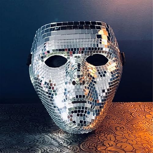 Miniatura 2 de Shop Love Máscara facial con purpurina de bola de discoteca, máscara musical con purpurina para adultos, máscaras anónimas geniales para fiestas de