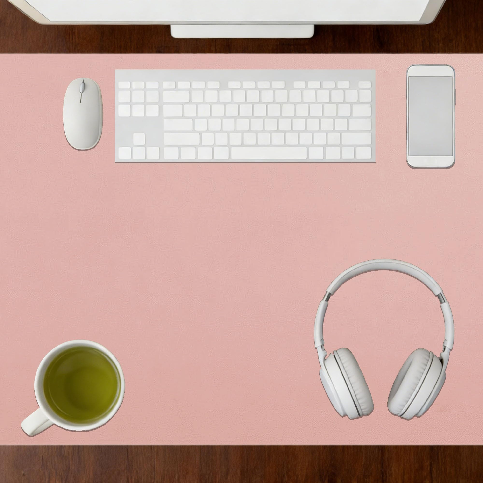 Desk Pad 55 x 62 cm Non Slip Non Slip Writing Pad Spill Resistant Durable Design Ideal Keyboard Mat for Office and Home, Pink