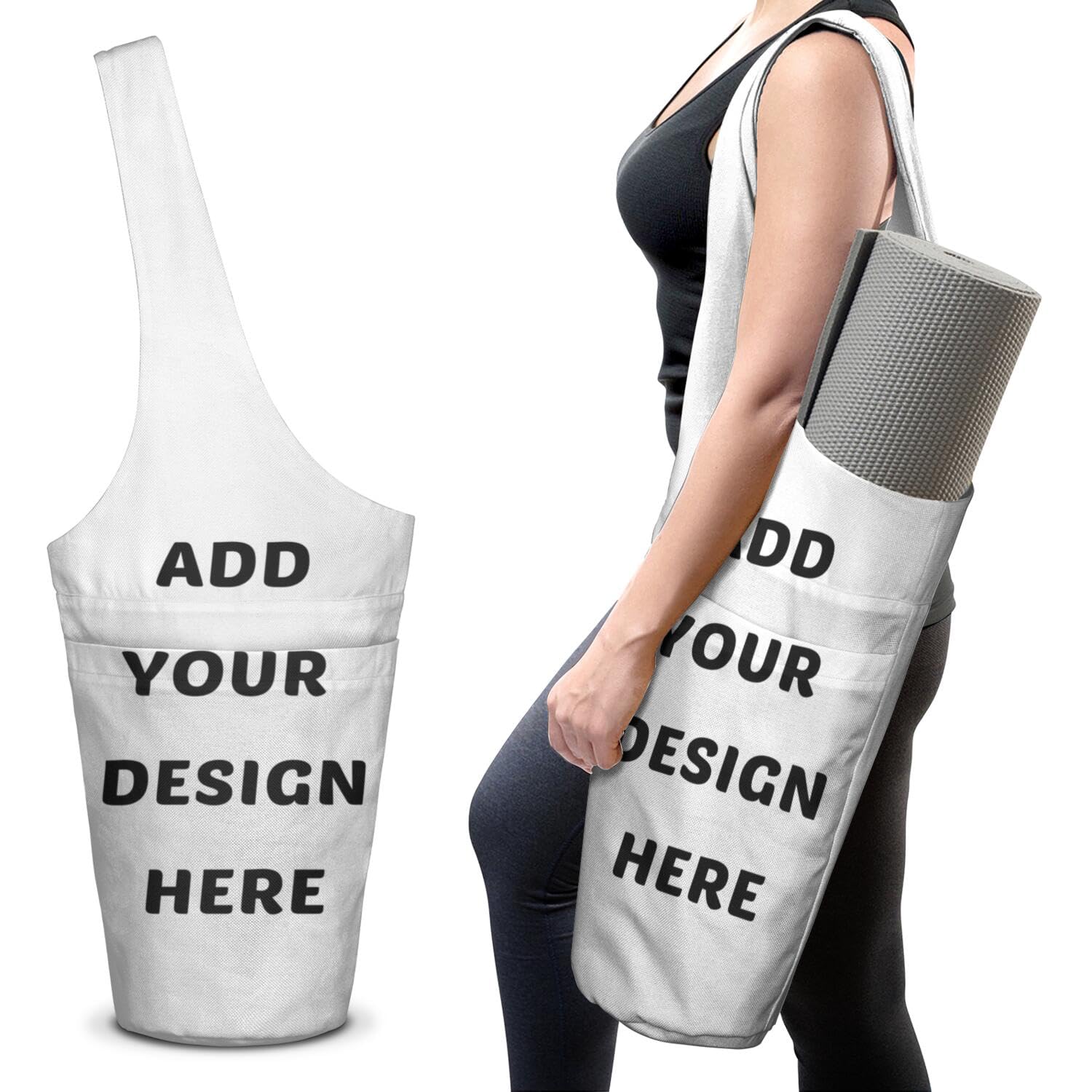 Yoga Mat Bag - Long Tote with Pockets - Holds More Yoga Accessories - Yoga Bag Fit Most Size Mats - Yoga Mat Carrier