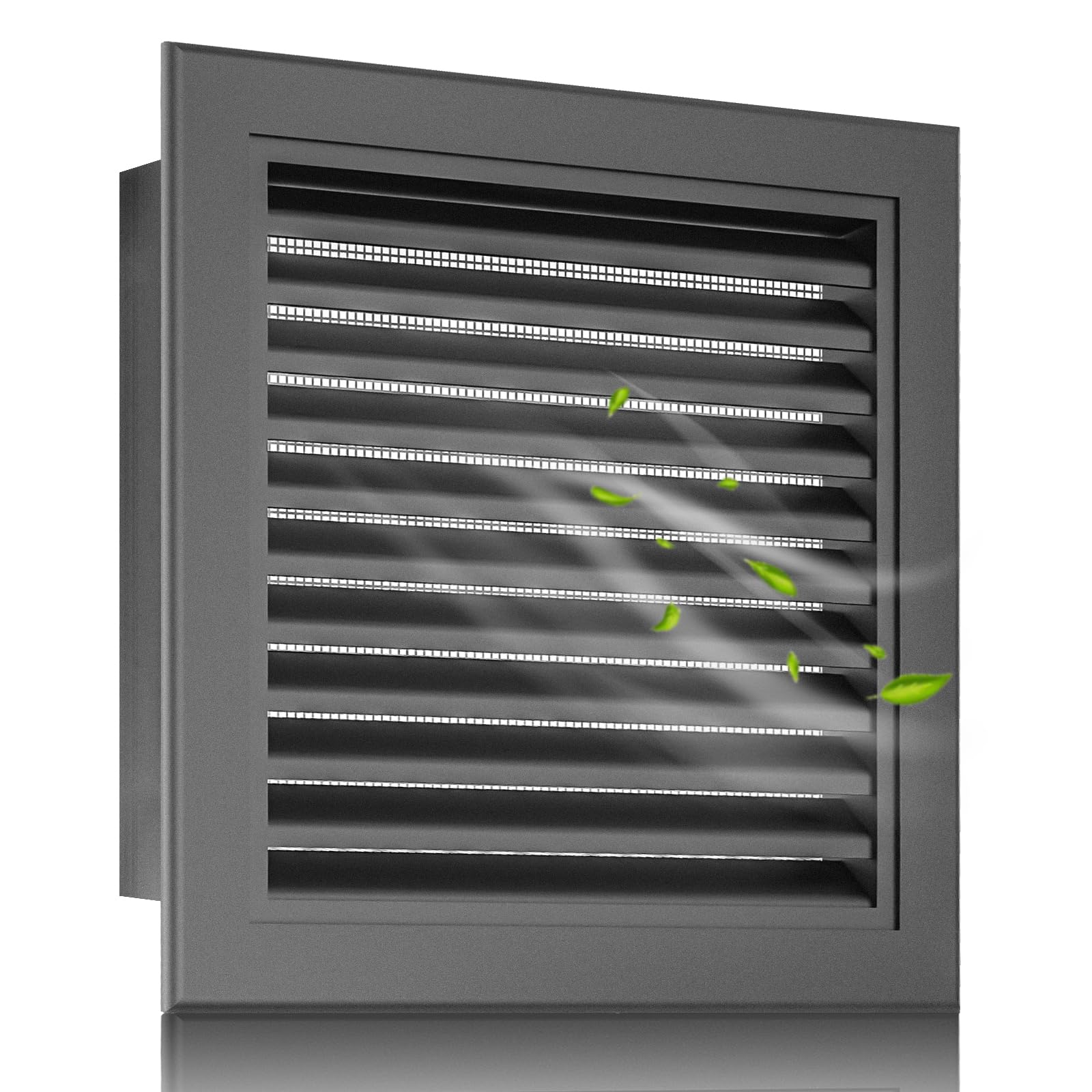 Zepoty 12” X 12” Aluminum Alloy Gable Vent, Never Rust Gable Vents for Shed, Ideal for Wall, Attic, Shed,and Shipping Container, Vent Opening: 10"x10" (Gray)