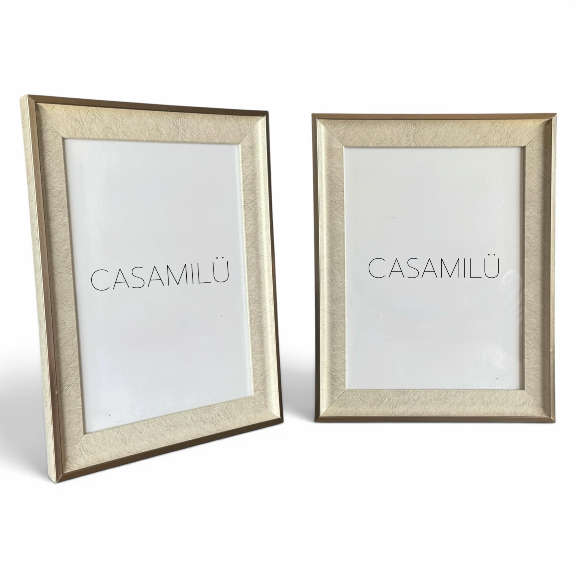 Kit 2 Porta Retrato Dourado 10x15 Premium com Vidro CASAMILU Smile Clear PP | Acabamento