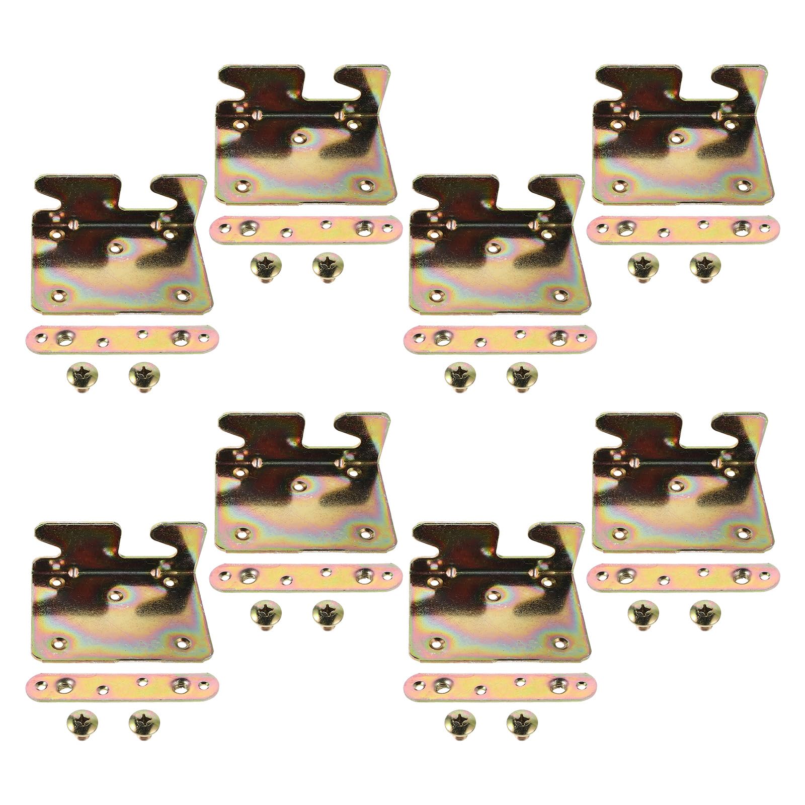 MAGICLULU Set 8 Pezzi Staffe Invisibili per Telaio Letto in Metallo 2.0mm Spessore Connettori per Sponde Letto e Supporti Testiera Ferramenta per Silenziosa e Resistente Accessori