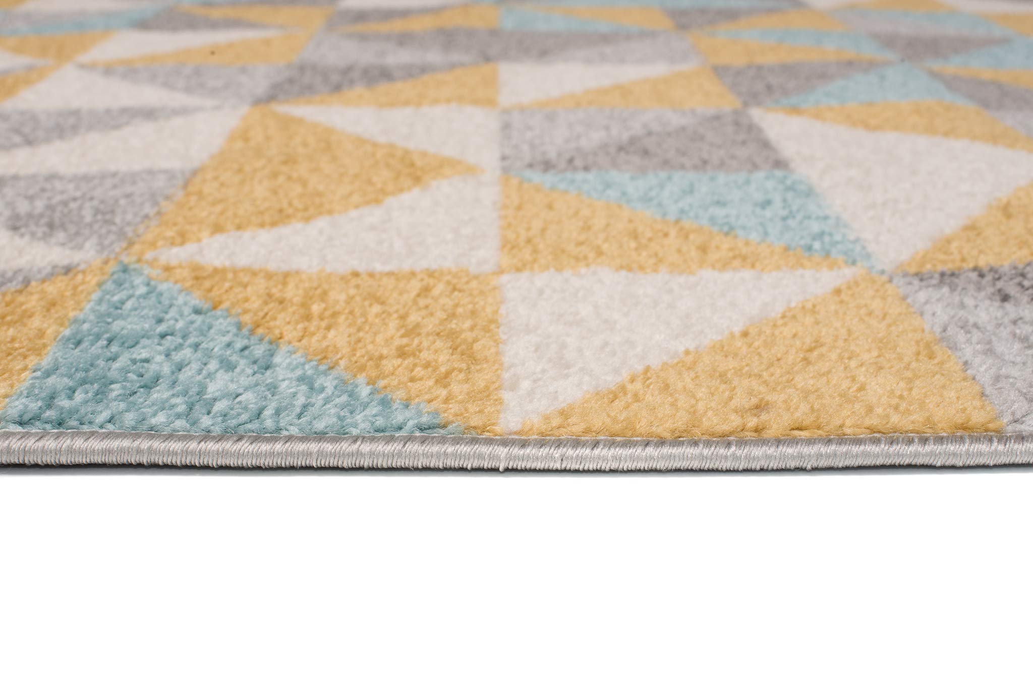 Carpeto Rugs Alfombra Moderna de Salón Grande y Dormitorio de Pelo Largo - Alfombras de Habitación Juveniles e Infantiles, para Bebés, Niñas y Niños - Amarillo Turquesa Gris - 160 x 220 cm
