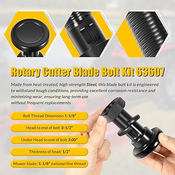 63607 Rotary Cutter Blade Bolt Kit, Replace for Bush Hog