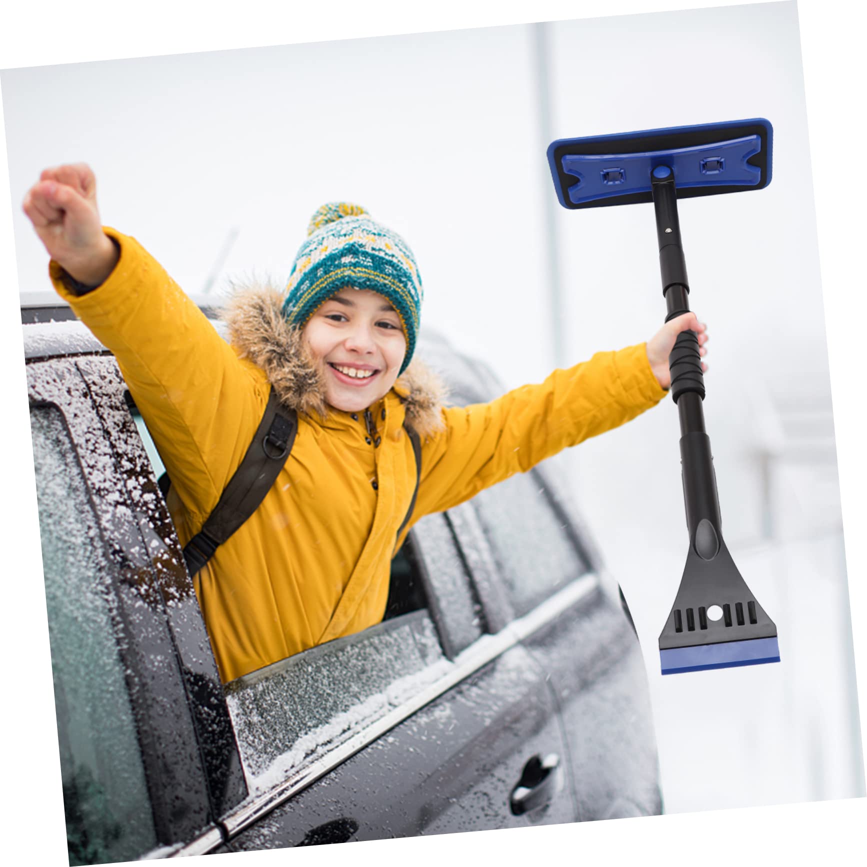 Grattoir à Glace Alliage D’aluminium 1 Set Télescopique Eva pour Voiture