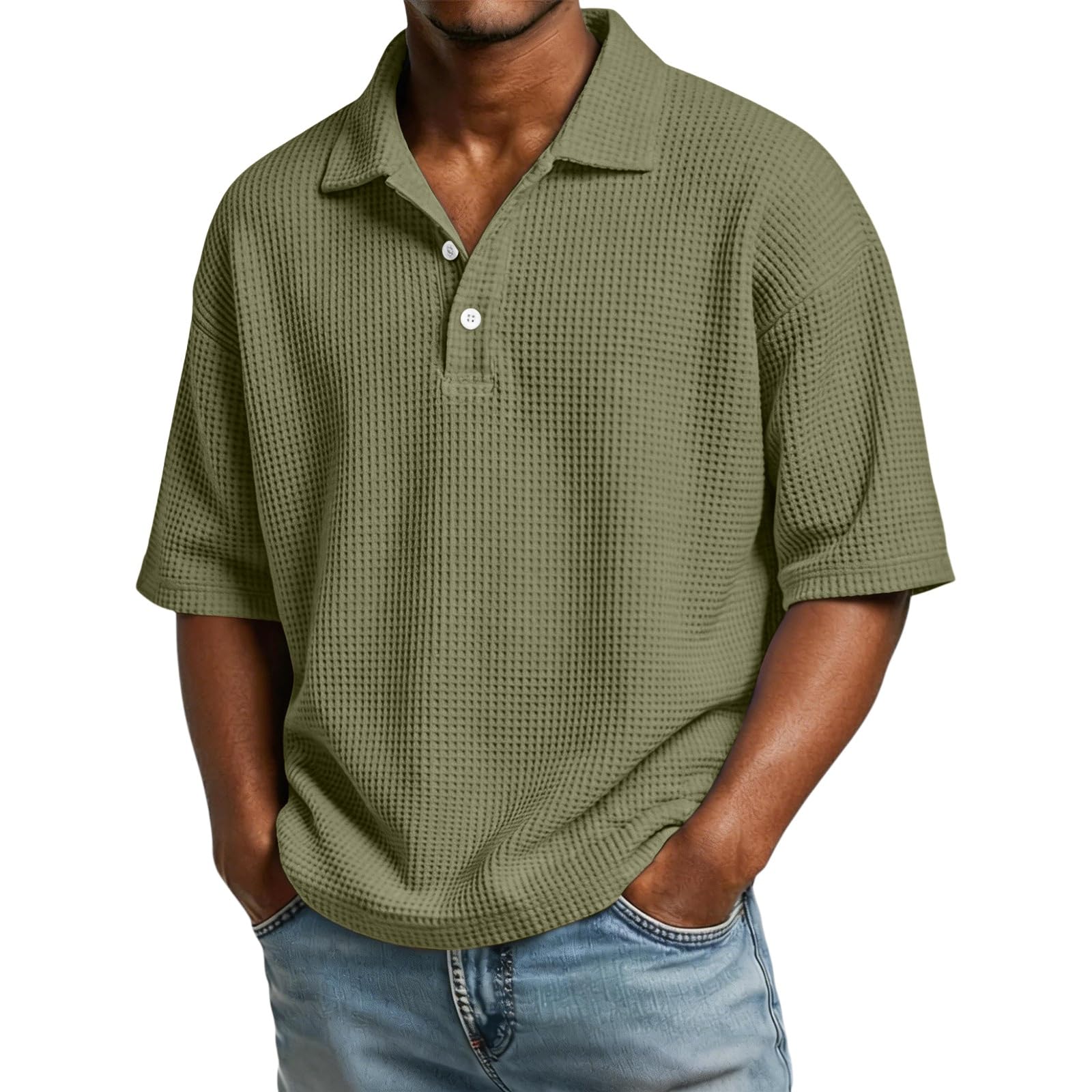 Generico Men's Polo Shirt Short Sleeve Sommer Leichte Summer Outdoor T-Shirt Sport Work Army Arbeits Baggy Cargoshorts - 1