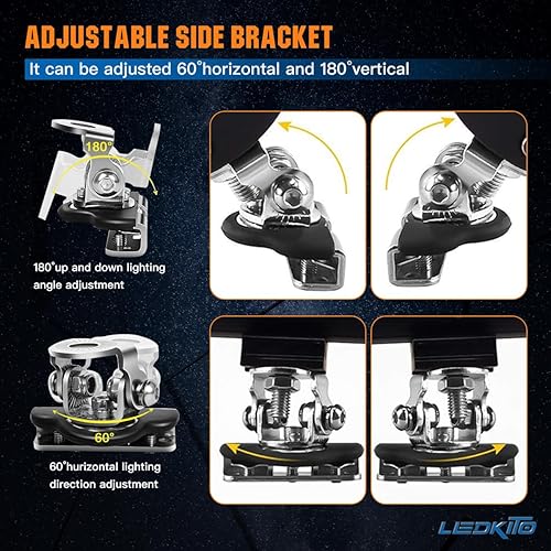 Miniatura 3 de Soporte de montaje de barra de luz LED, kit de soporte de campana de pilar ajustable universal, 2 piezas, soporte de abrazadera de montaje de luz