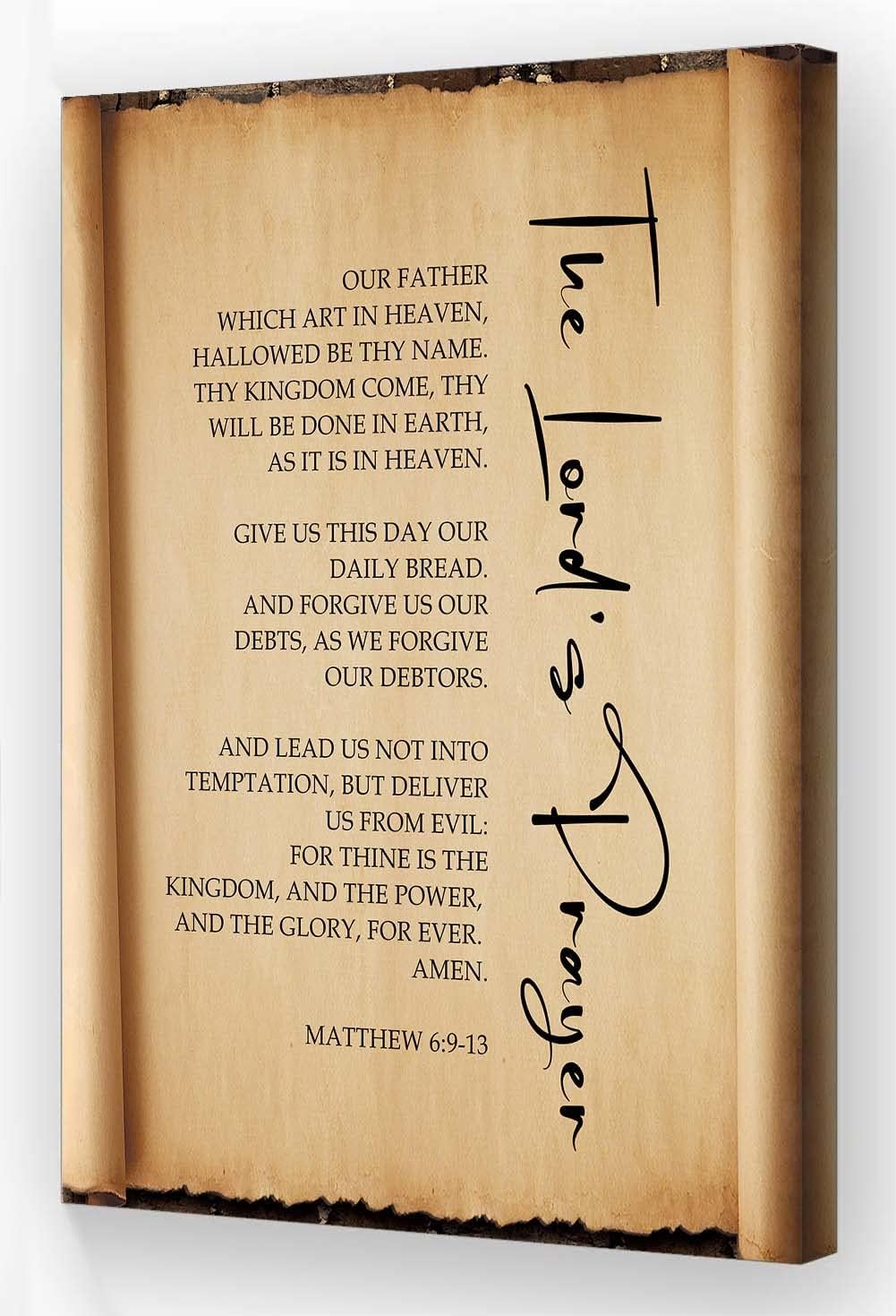 The Lords Prayer Wall Decor Prints Framed Vintage Canvas