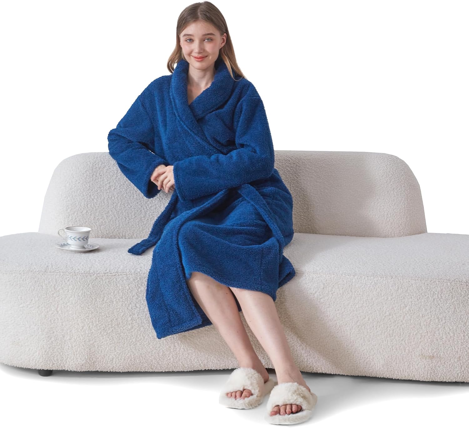 Robes for Women – Premium Plush Fleece Long Bathrobe for Women with Shawl Collar, Soft Warm Womens Robe - Image 6