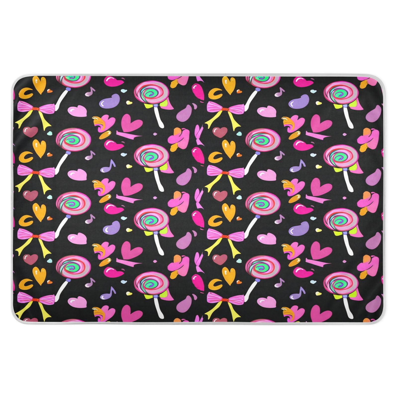 BOESI Doodle Color Lollipop Waterproof Pads for Bedwetting and Incontinence, Reusable Pads, Reusable Diaper Pads for Bed, Sofa, Travel