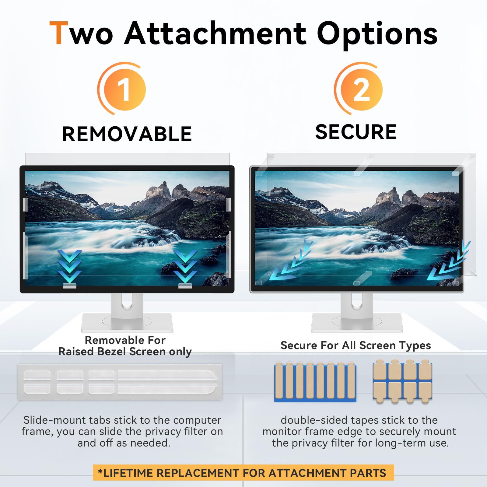 [Confezione da 2] Schermo privacy per computer da 18,5 pollici per monitor widescreen 16:9, protezione degli occhi, antiriflesso luce blu, filtro privacy per monitor del computer, pellicola protettiva