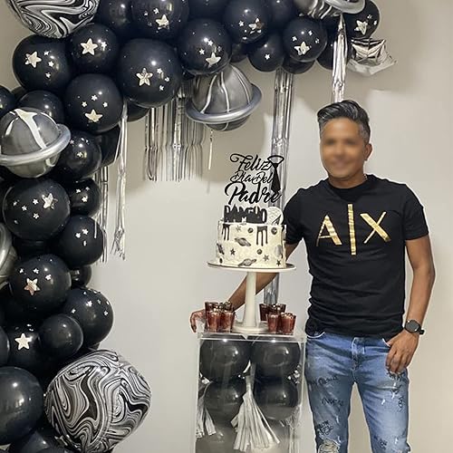 Miniatura 4 de 1 pieza de decoración de pastel Feliz Dia del Padre con purpurina para el Día del Padre, Best Dad Ever Feliz Cumpleaños Papa Cake Decor for Happy