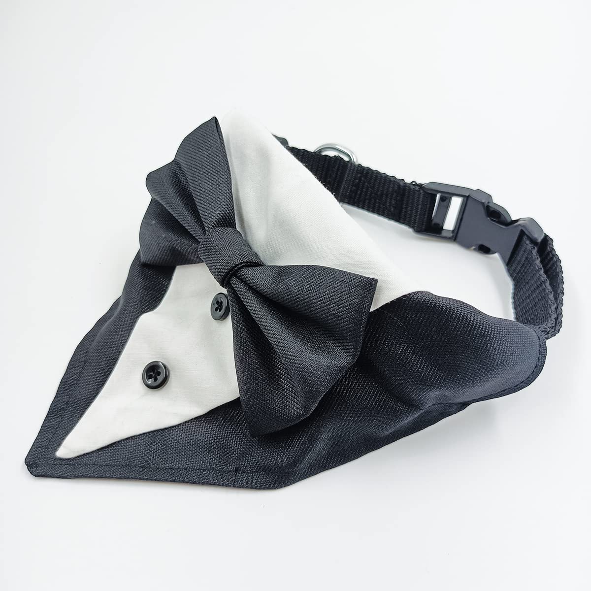 Myartbucket Wedding and Festive Dog Tuxedo Black Bandana with Bow | Pet Tuxedo Bandana (Medium) (B09X6XRKF5) Amazon Price History, Amazon Price Tracker