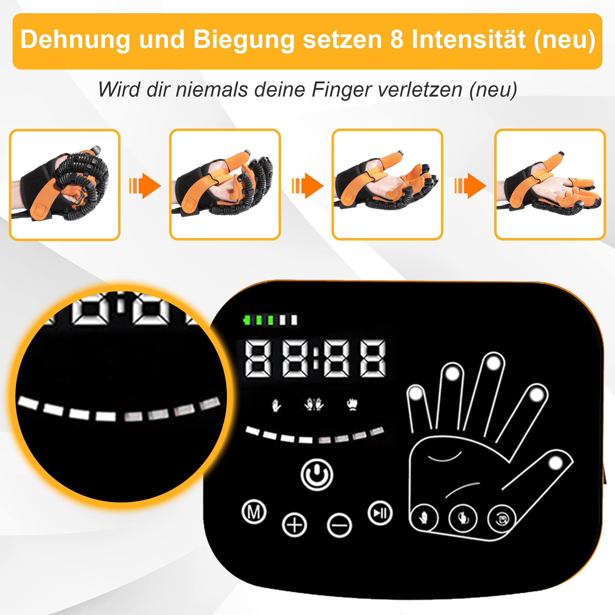 Verbesserte FingerHand Trainingsgerät, Hand Rehabilitation Robot Glove, Handtrainer Nach Schlaganfall, für Hemiplegie Fingertraining Rehabilitationsroboter Handschuhe, Rehabilitationstrainer Hand