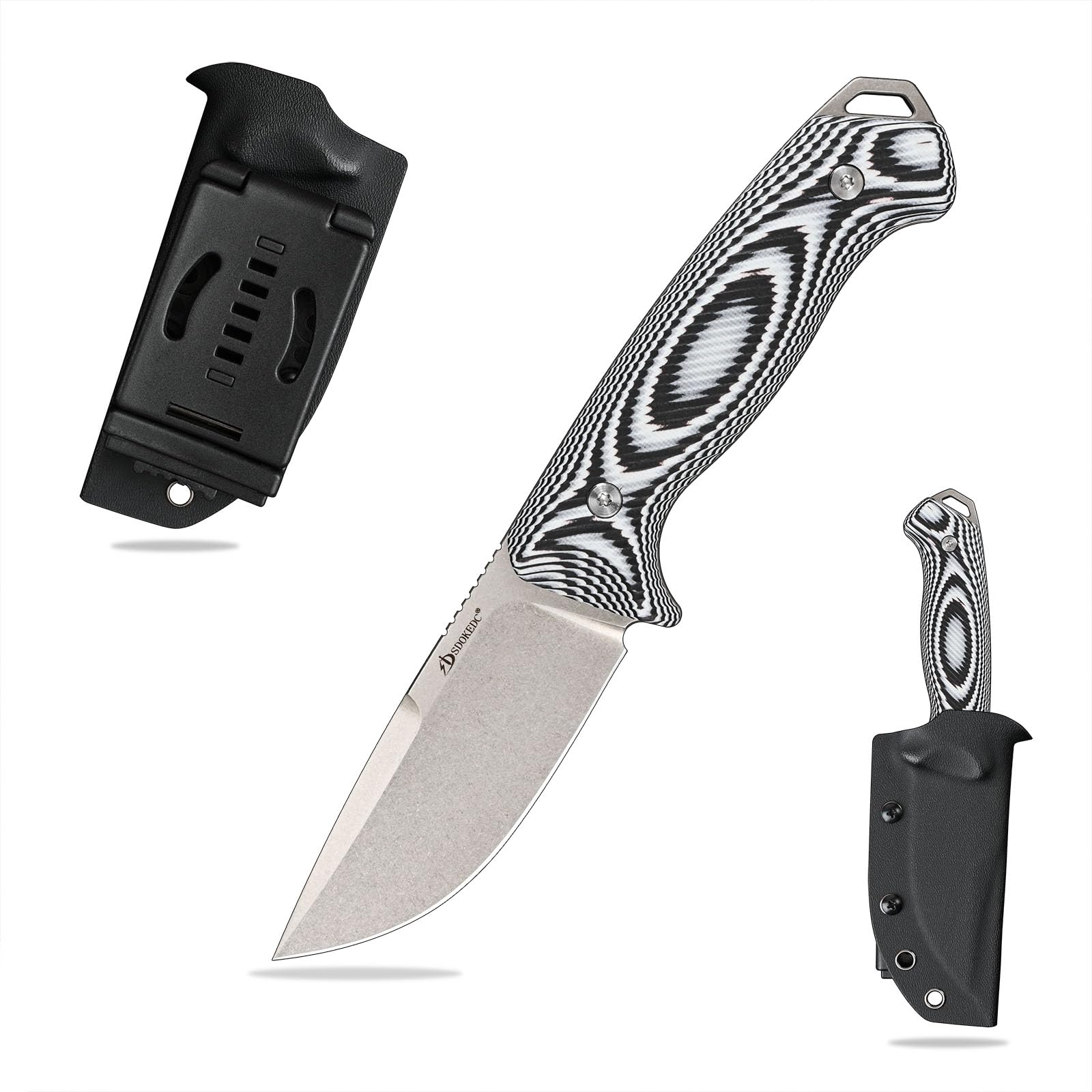SDOKEDC DC53 Stahl messer Feststehende Klinge mit Kydex Sche