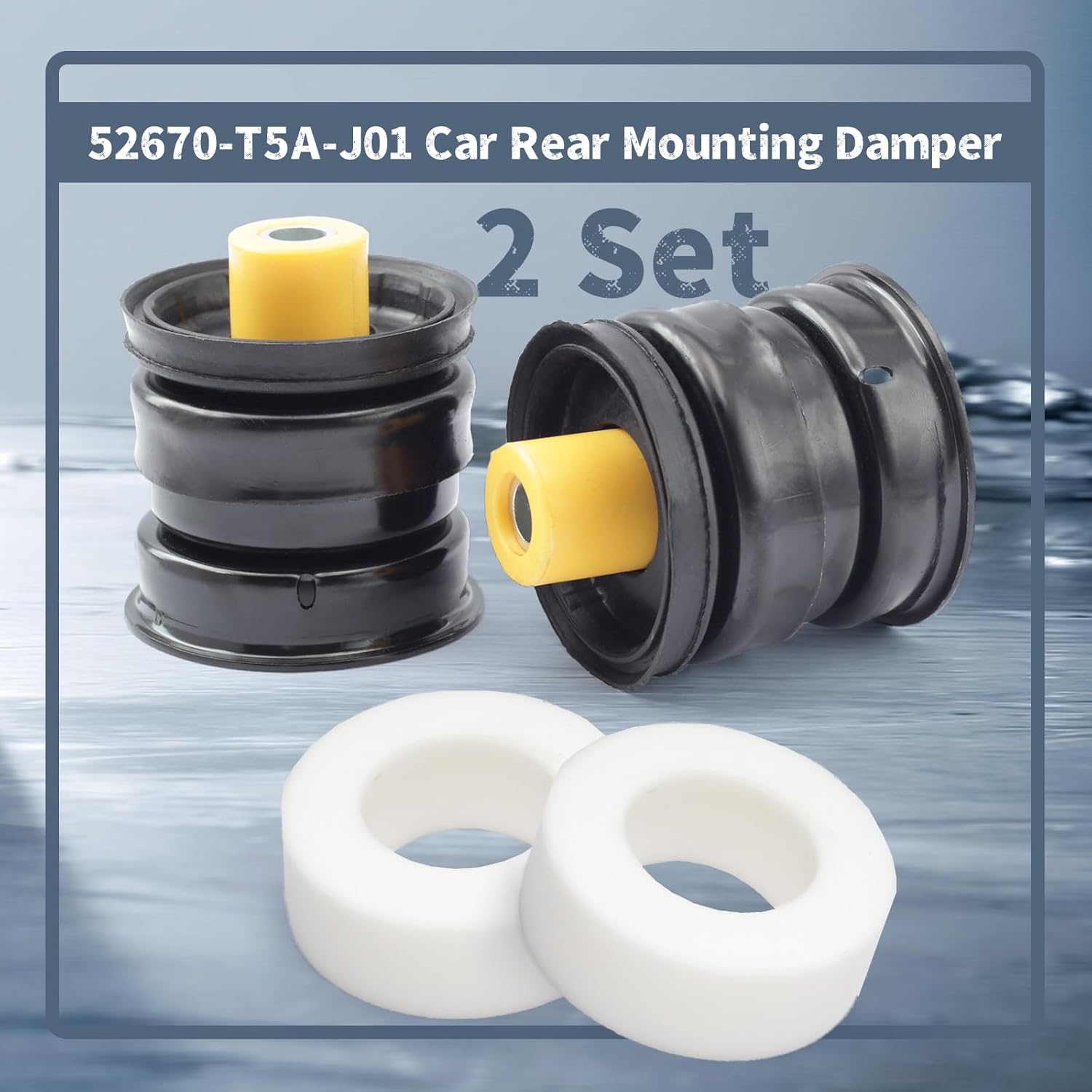 52670-T5A-J01 Car Rear Mounting Damper Replacement for Honda Fit for Jazz GK for City GM6 2015-2021, 2 Set Rear Shock Absorber