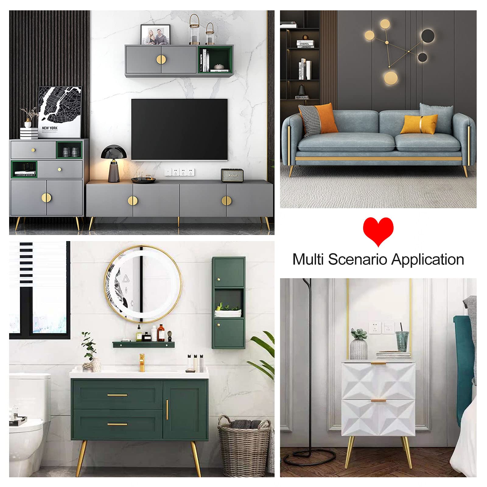 Pieds de Meuble, Pieds de meuble 10 cm, 12 cm, 15 cm, 18 cm, 20 cm, 25 cm, 30 cm, 35 cm, pieds de table en métal, pieds de meuble avec vis, pieds de remplacement pour canapé, bureau, table à manger, t