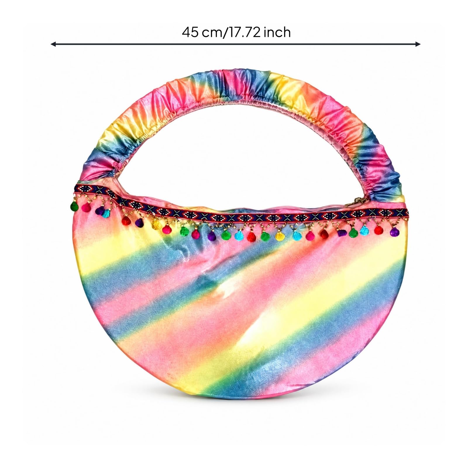 Ronyme Gymnastik Aufbewahrungstasche Tanz Tasche Sporttasche Tragetasche Handtasche mit Reißverschlussfach Und Fester Form aus Stoff für Mädchen Frauen, Array, Regenbogen-Muschel, M
