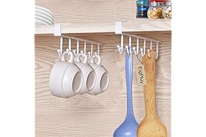2 Pcs Multi-Purpose Nail-Free Cup Hooks for Hanging Storage Under Shelves