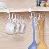 2pcs Mug Hooks Under Cabinet Cups Storage Hook Multifunction Self Adhesive Coffee Cups Holder Kitchen Utensil Ties Belts Scarf Hanging Rack,Black