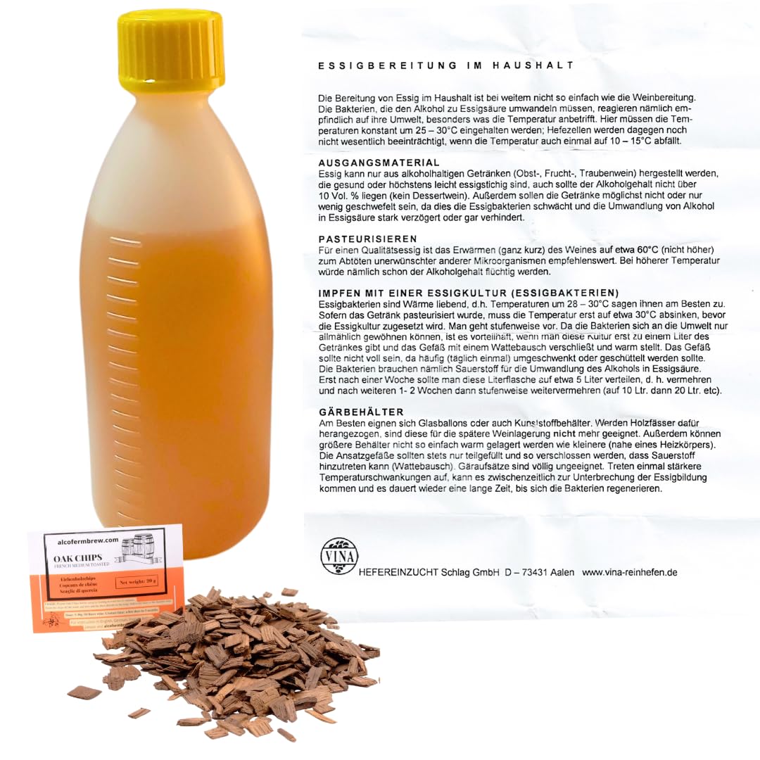 Kit para Hacer Vinagre Casero con Madre VINA 100ml – Base Natural para Vinagre de Manzana, Sidra, Vino, Frutas y Balsámico