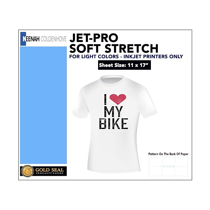 Buy IRON ON HEAT TRANSFER PAPER JET-PRO SS SOFSTRETCH 11 x 17
