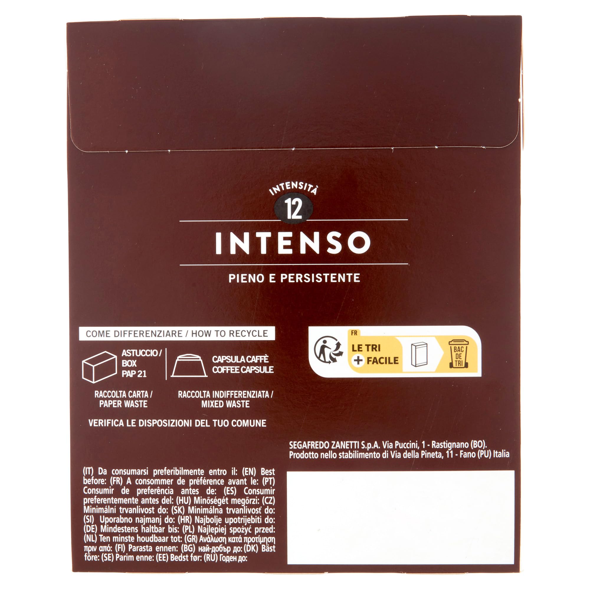 Segafredo Zanetti 180 cápsulas de café intenso compatibles con Dolce Gusto de Nescafé - Sabor intenso, tueste oscuro (6 cajas de 30 cápsulas cada una)
