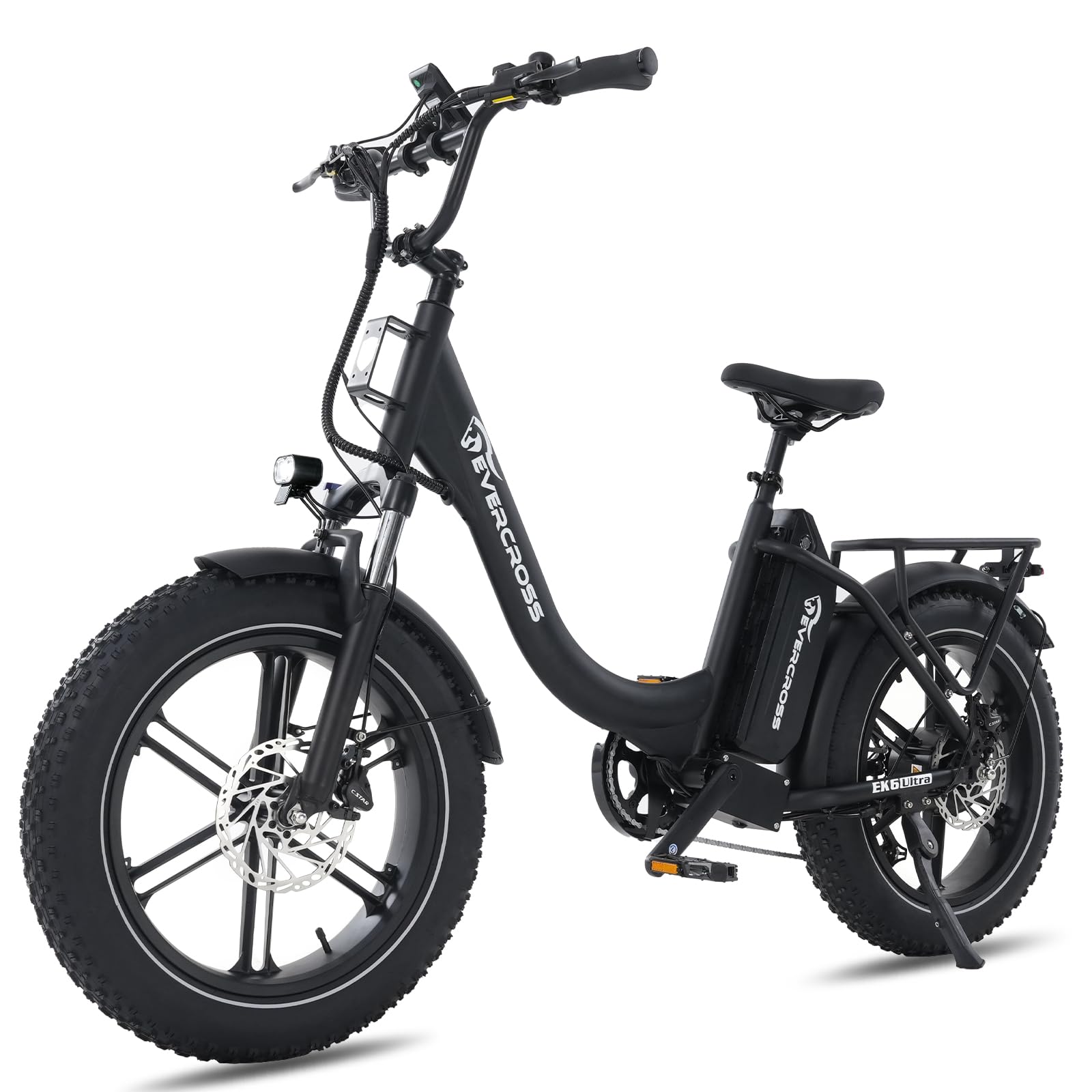 EVERCROSS EK6 Ultra 20'' Elektrofahrrad Fatbike mit 48V 18Ah BMS Akku | All-Terrain E Bike mit LCD Display, APP, NFC, 250W, Hydraulische Scheibenbremsen, Gabelfederung, 7-Gang, 62 N·m Drehmoment