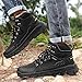 SFXLUCART New Men's Boots Fashion Outdoor Hiking Boots Waterproof Leather Men's Work Boot Non-slip Men Desert Ankle Boot Sneakers (Black,11)