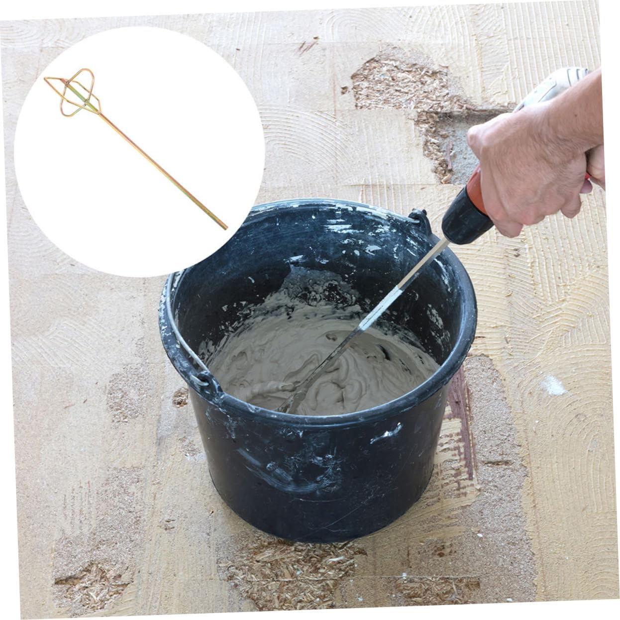jojofuny 2 Pezzi Miscelatore per Vernice in Acciaio, Asta per Trapano, Mescolatura Rapida ed Efficiente, per Cemento e Stucco