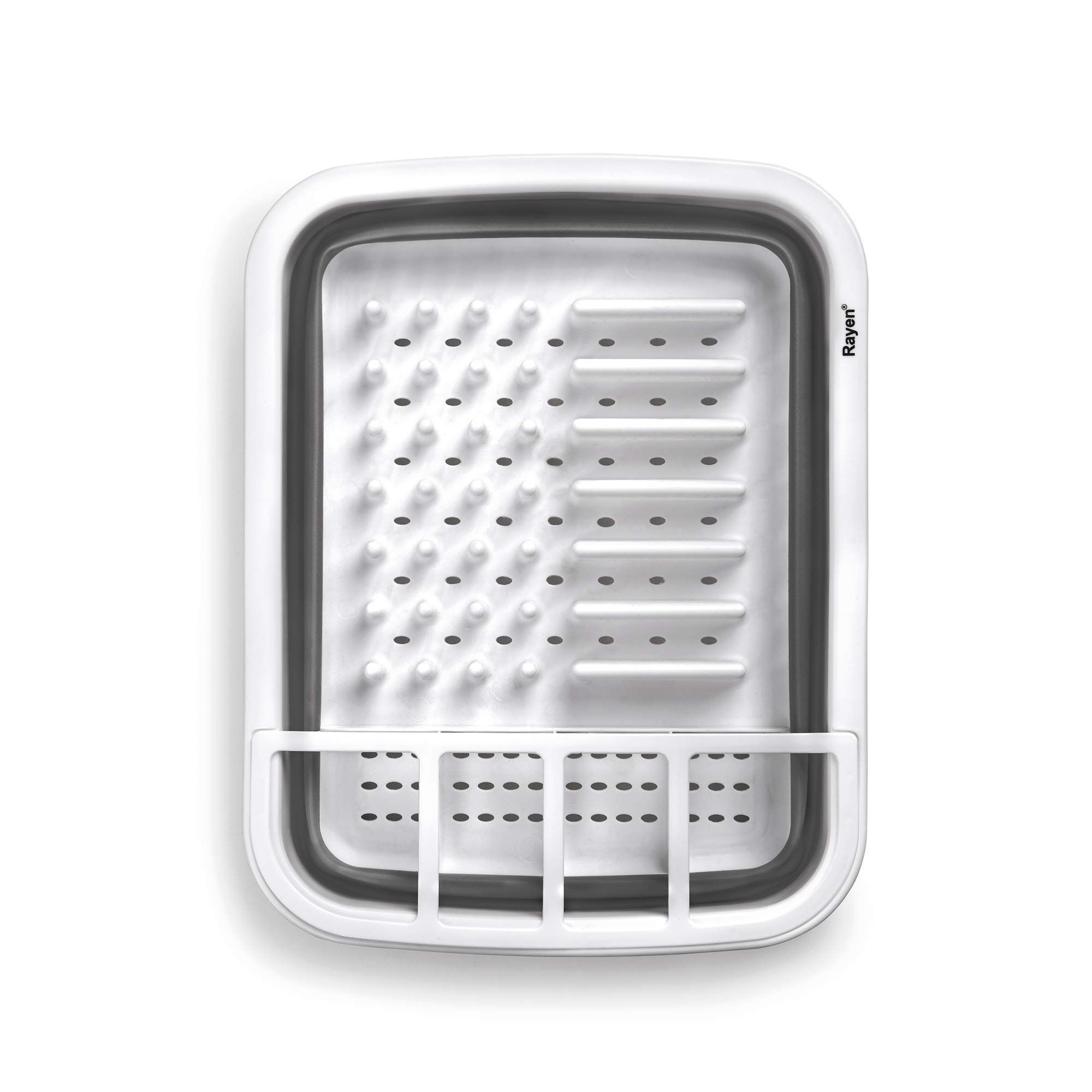 Rayen | Scolapiatti Pieghevole | Organizzazione Efficiente | Risparmio di Spazio | Fori di Drenaggio | Piedini Antiscivolo | Misure: Esteso: 37,7 x 29,3 x 11,5 cm, Piegato: 37,7 x 29,3 x 5 cm