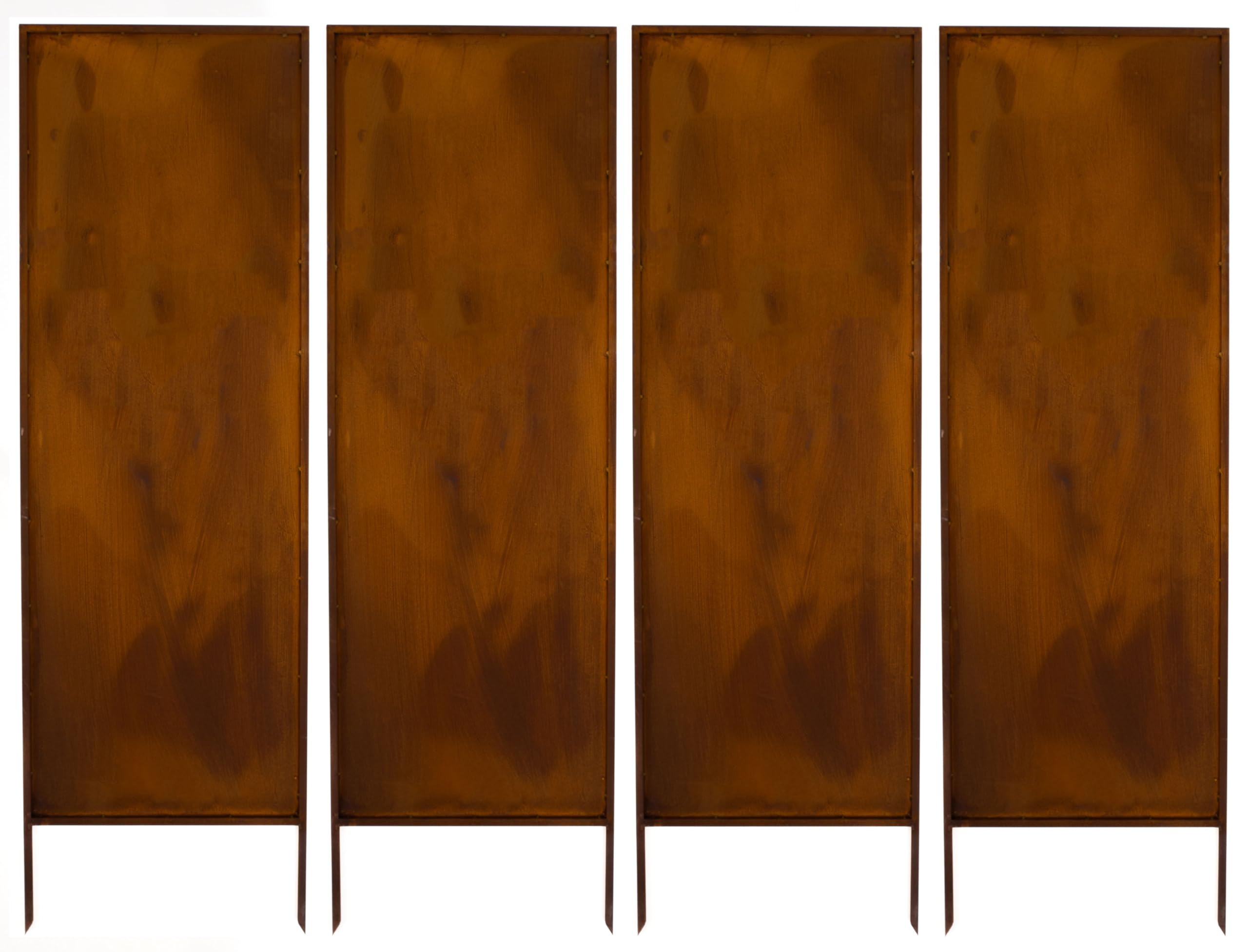 Kapaga - Sichtschutz Metall 4x -160x50 cm - Edelrost - Rostoptik, Patina | für Garten und Terrasse - Corten, Sichtschutzelement - Sichtschutzwand - Gartendekoration Zaun - Rost (Strauch) (Rein)