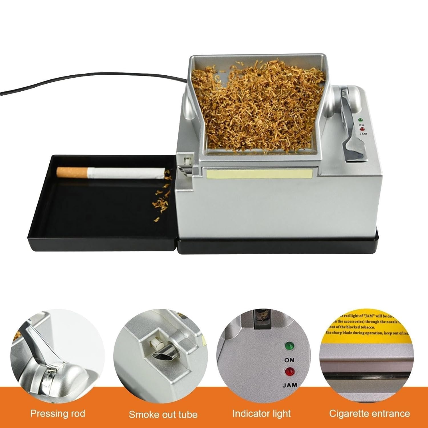Electric Cigarette Rolling Machine - Fully Automatic with Indicator Light, Includes Cigarette Case, Ideal Gift for Husband and Father, Efficient and Easy to Use