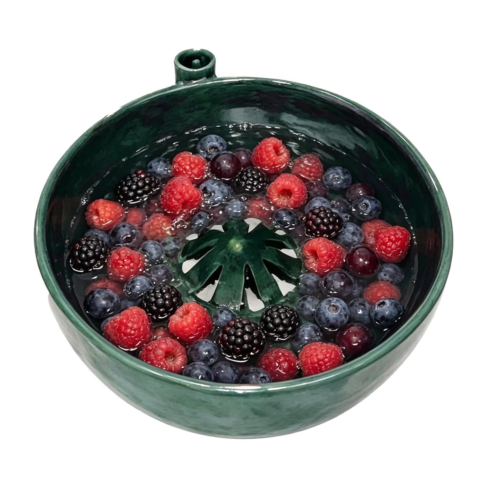 Cuenco de lavado de bayas | Limpiador giratorio automático de frutas y verduras con drenaje | Colador multifuncional de remolino de bayas | para hacer ensaladas de moras, uvas, hogar, cocina, camping