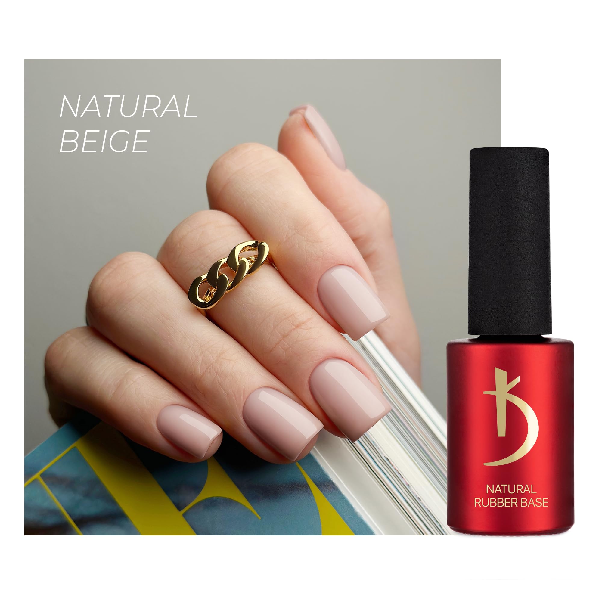 Kodi Professional - Vernis Semi Permanent Natural Beige 7ml - Gel UV Ongle - Base Coat Rubber - Nude - LED