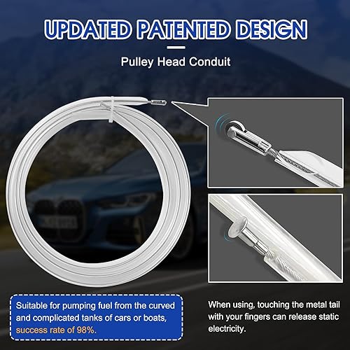 Miniatura 21 de Bomba eléctrica portátil de transferencia de gasolina CC de 12 V 75 W, mueve hasta 110 galones de gas por hora, ideal para vehículos, barcos, BOMBA