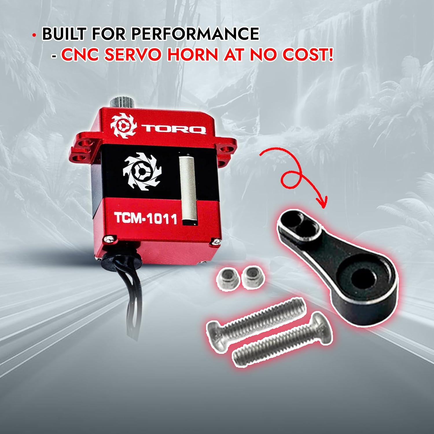 Helidirect TORQ Full CNC Case Metal Gear Coreless Servo for TRX4M 1/18 RC Crawler Upgrades Parts - Remote Control Car, RC Crawler Car Electronics (TCM-1011 for TRX4M/TRX4MT with Servo Horn)
