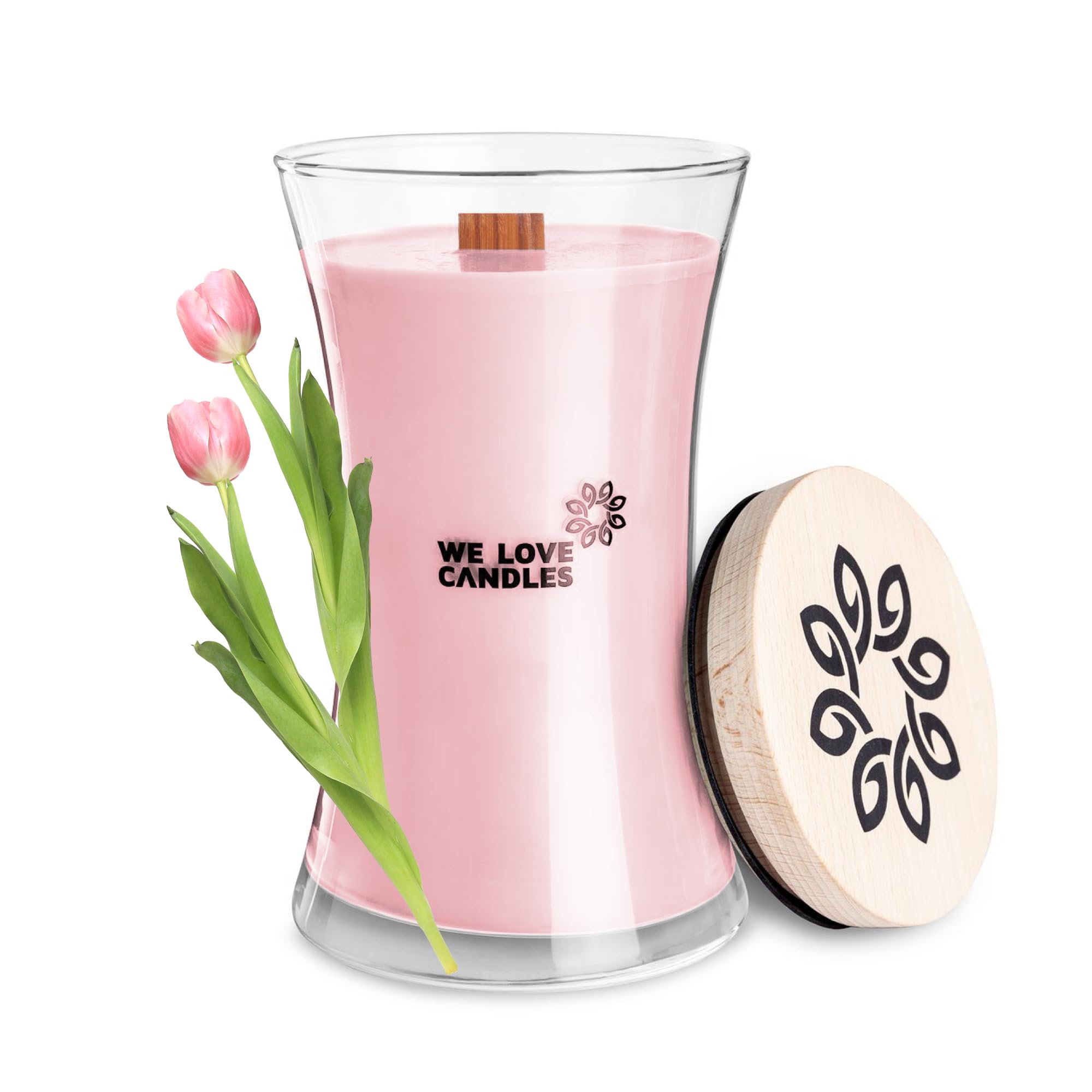 WE LOVE CANDLES Kerze mit Holzdocht - Duftkerzen im Glas mit Deckel - Holzdocht Kerze - Duftkerze Groß - Soja Wachs - Kerze Deko - Kerze im Glas - Duftkerze XXL - Scented Candles 700 g min. 150 St
