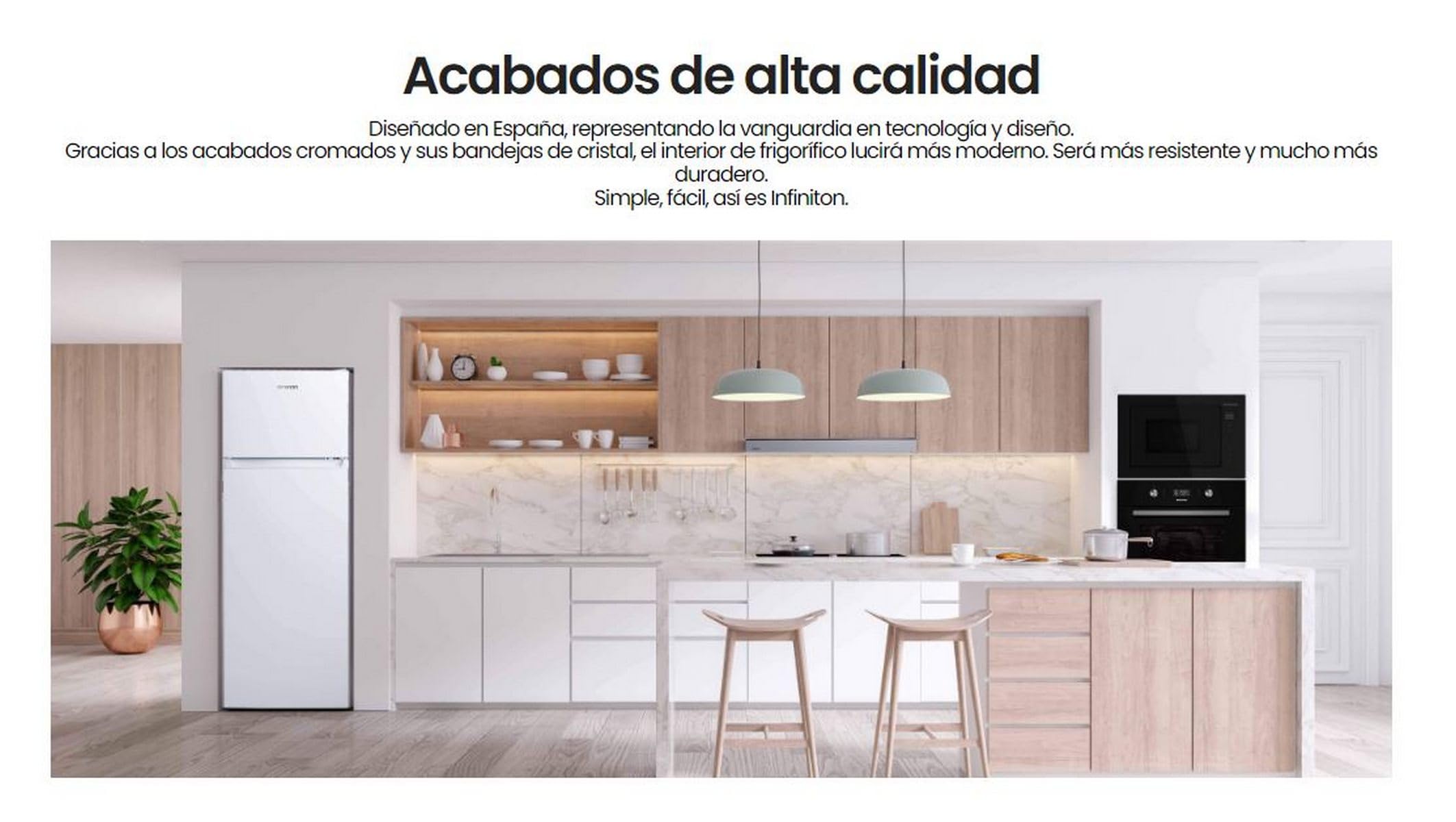 FRIGORIFICO INFINITON FG-248BL BLANCO (Dos Puertas, 205 litros, Alto 143cm, A++, FRESH ZONE, Independiente)