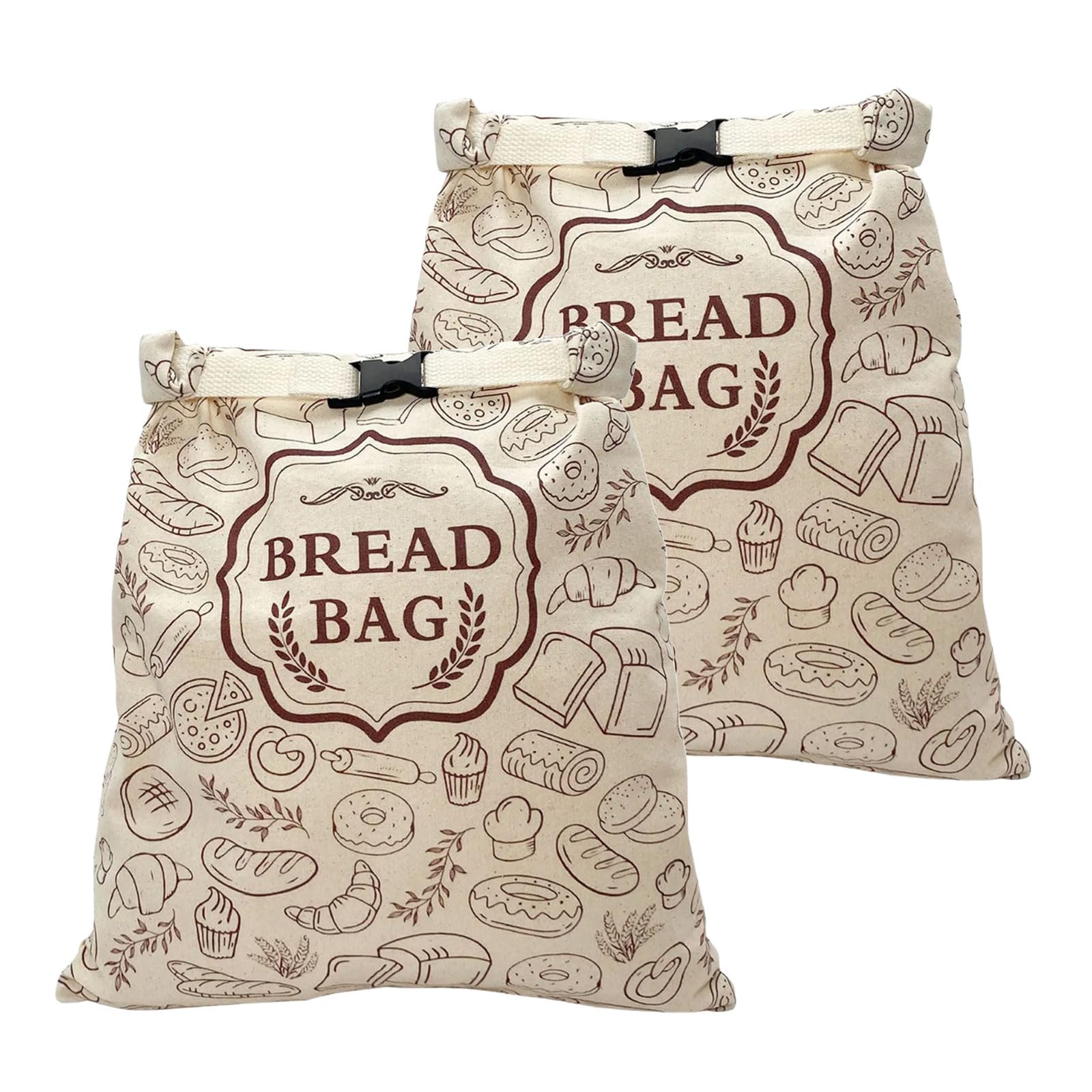 TQUXNGA Sustainable Bread Pouches with Double Layer and Wax Coating for Freshness 40x31cm Bread Pouches Two Layer Construction