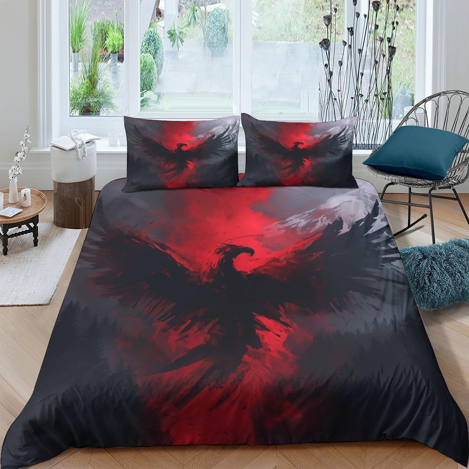Parure de lit aigle double 200x200 cm en microfibre de qualité supérieure